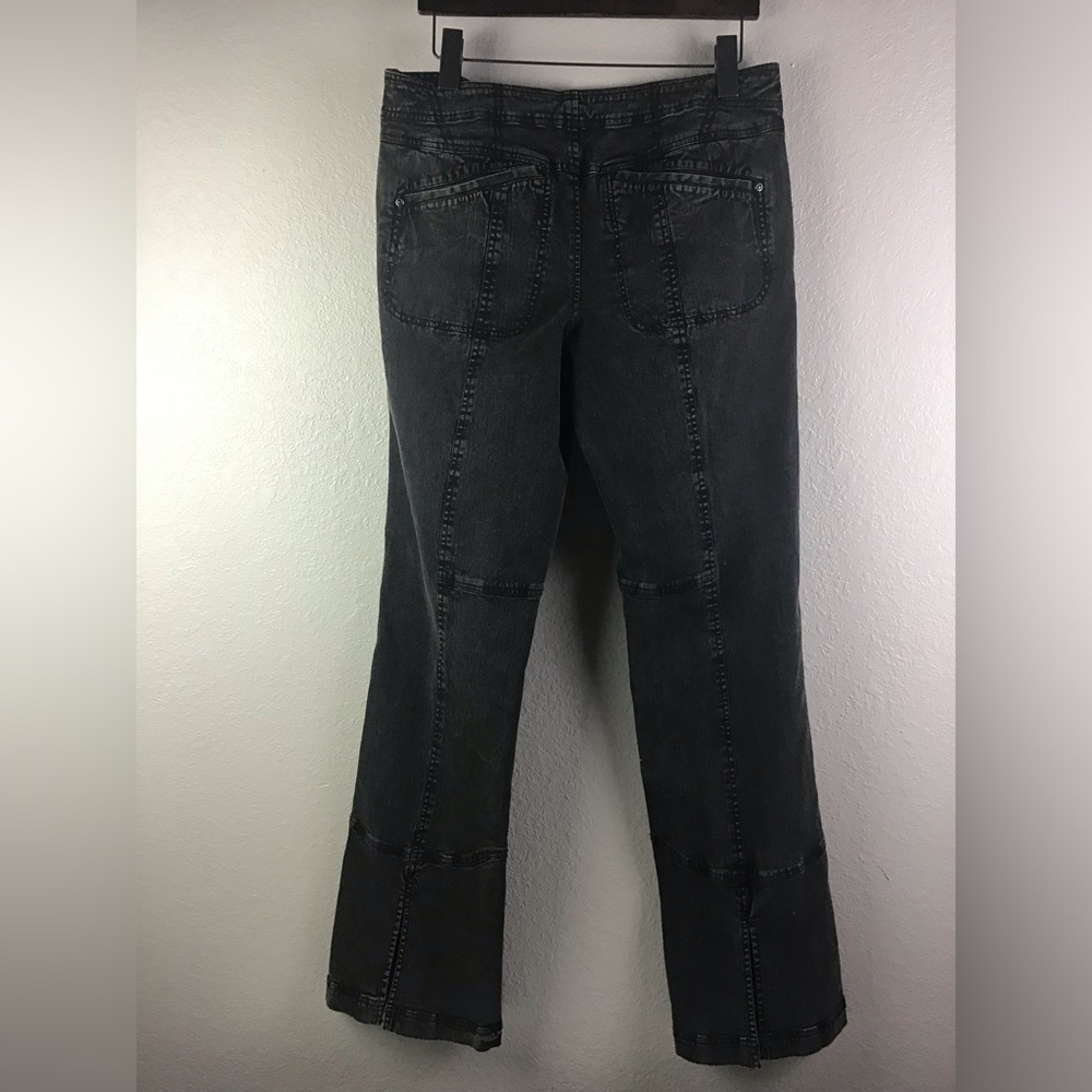 Free People Women’s 12 Boot Cut Back Ankle Split Faded Black Jeans OB1879706